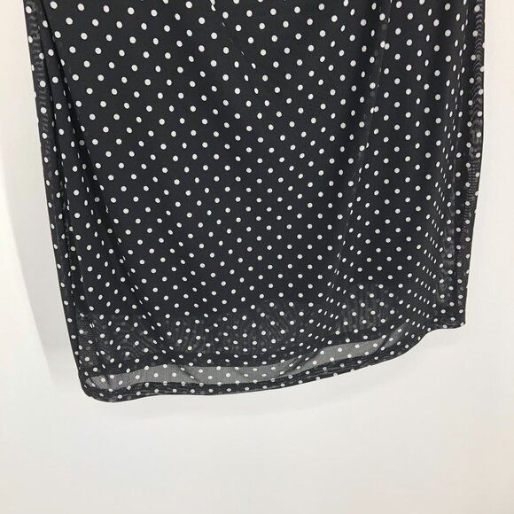 Le Chateau  Black white Polka Dot short sleeve ruched NWT Dress Size XXL - Picture 2 of 16